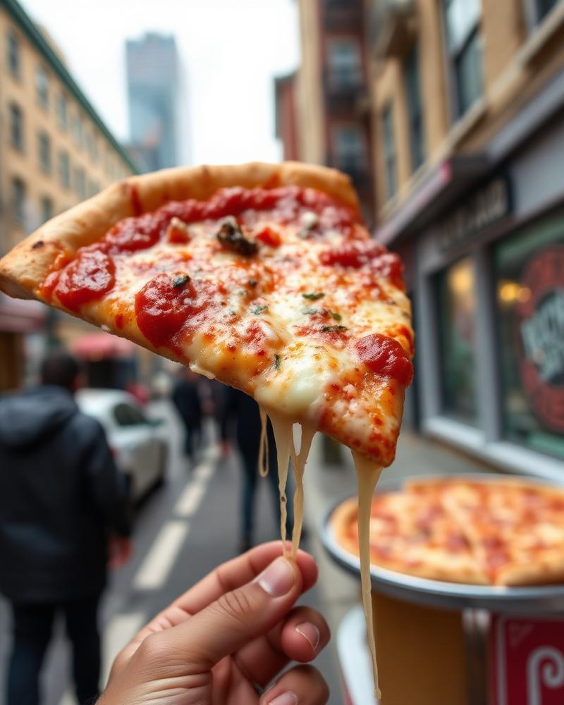 Giant slice with cheese pull